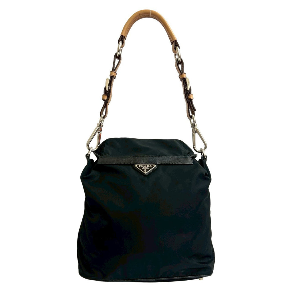 Prada Saffiano Leather Nylon Shoulder Bag
