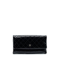 Chanel Fold Over Clutch Patent Leather Black