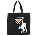 Prada Monkey Logo Canvas Tote Bag Black