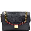 LOUIS VUITTON Saint Germain MM Monogram Empreinte Leather Shoulder Bag Black