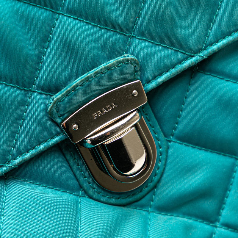 Prada Nylon Leather Chain Shoulder Bag