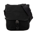 Prada Triangle Logo Plate Nylon Leather Shoulder Bag