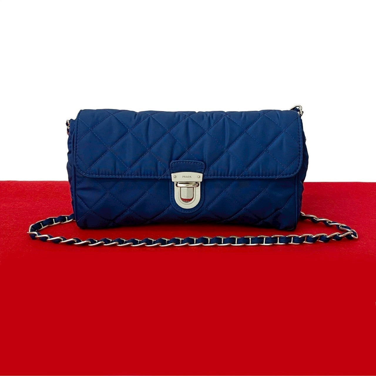 Prada Nylon Leather Shoulder Bag