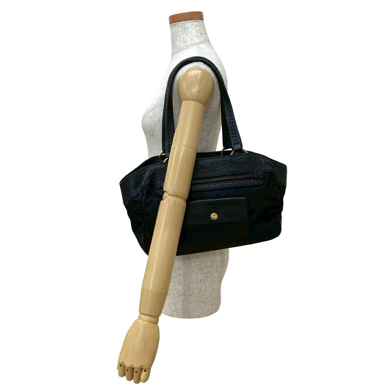 Prada Leather Nylon Shoulder Bag