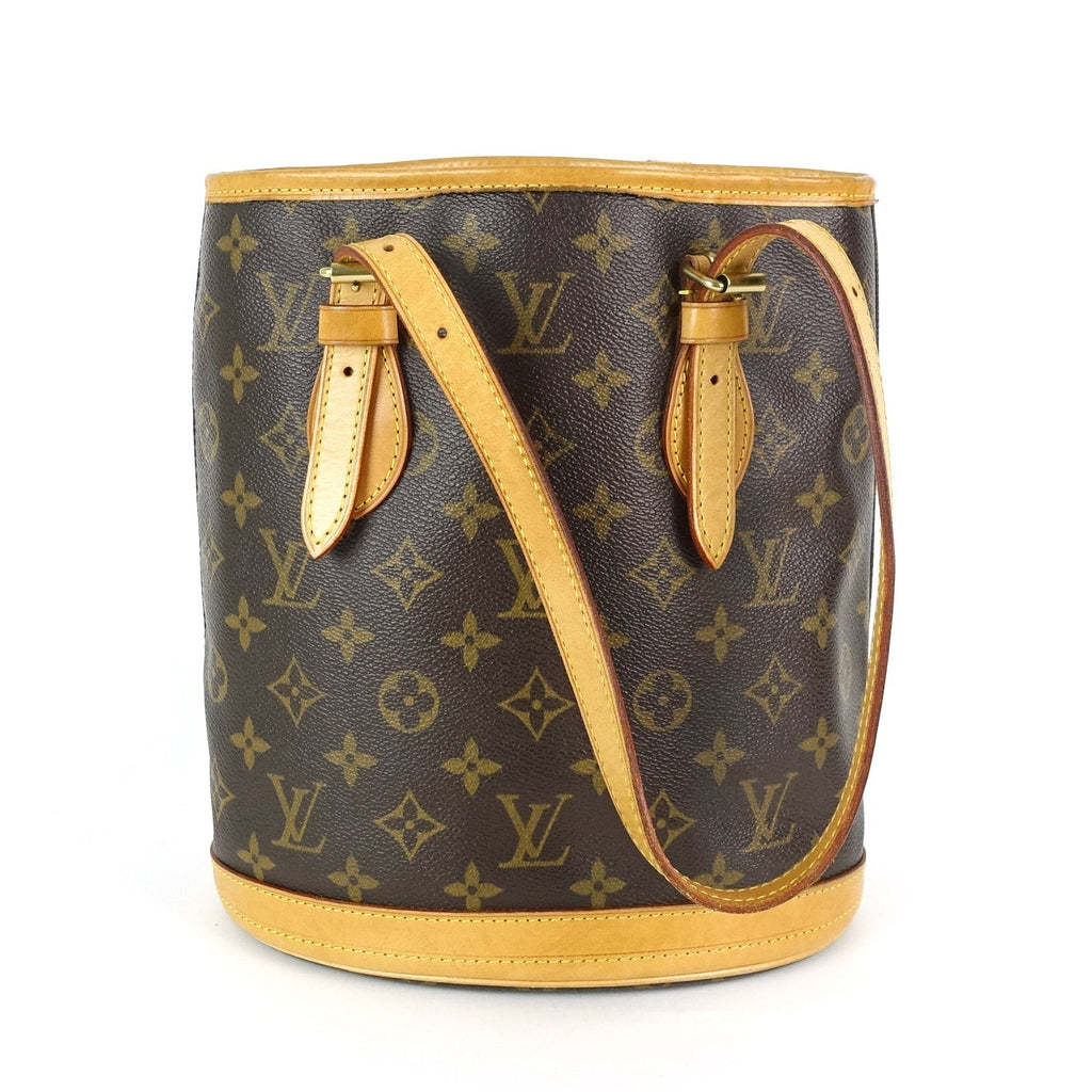 Louis Vuitto Bucket PM Monogram Canvas Shoulder Bag with Pouch