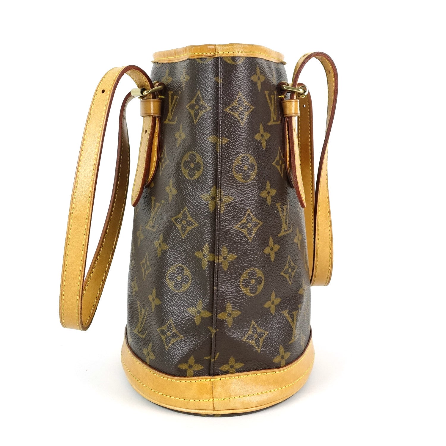 Louis Vuitto Bucket PM Monogram Canvas Shoulder Bag with Pouch