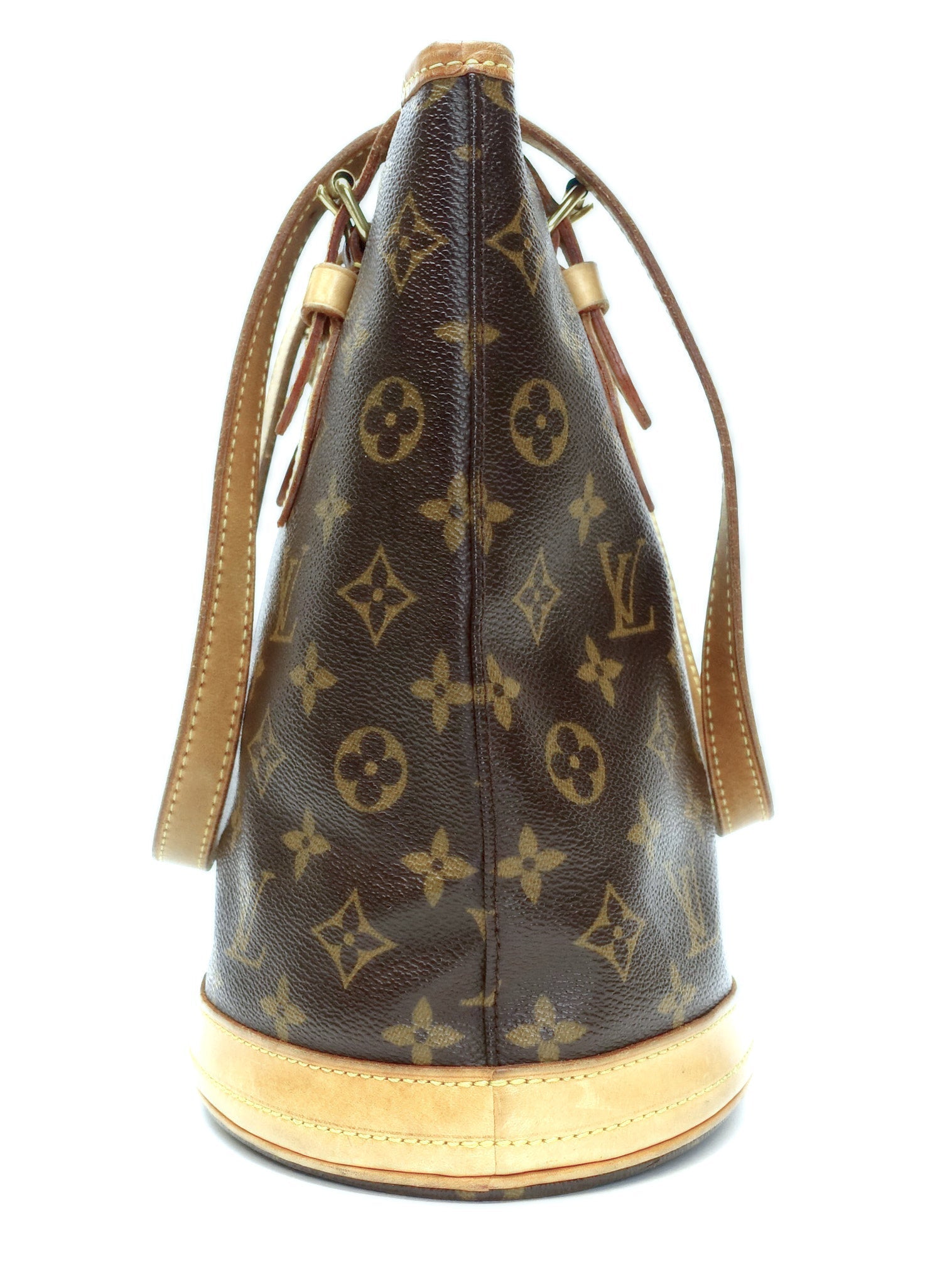 Louis Vuitto Petit Bucket Monogram Canvas Shoulder Bag with Pochette Bag