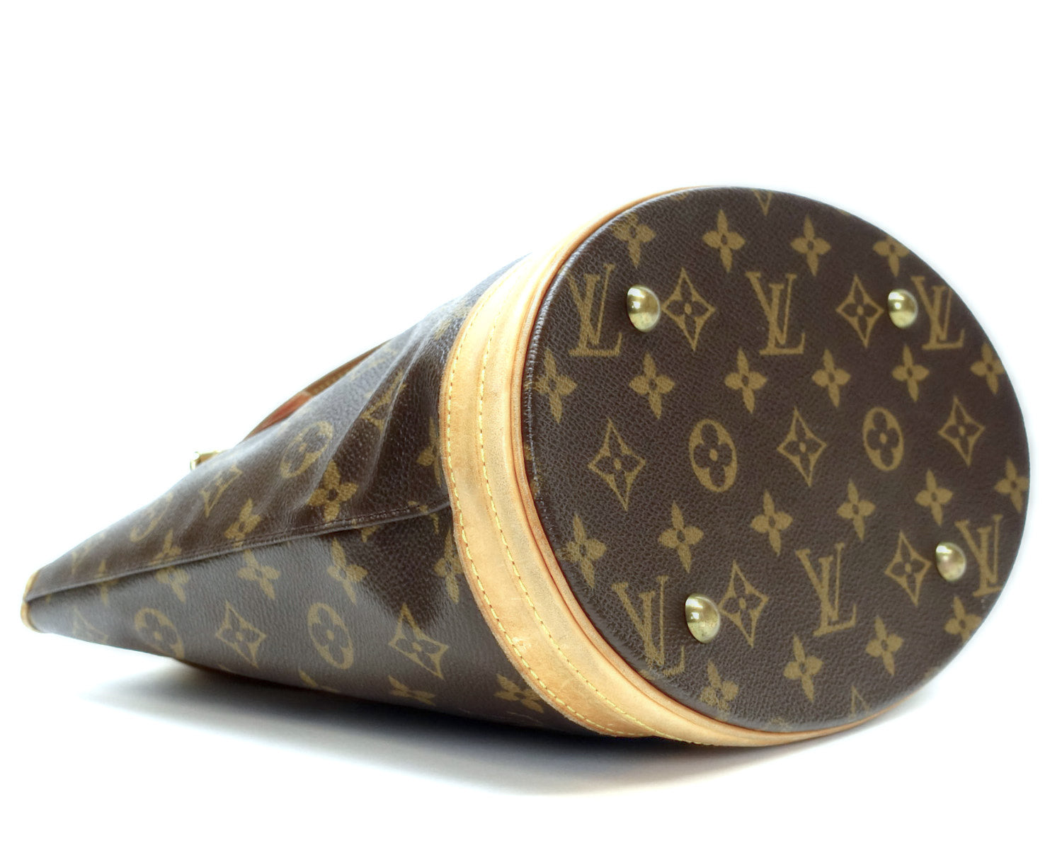 Louis Vuitto Petit Bucket Monogram Canvas Shoulder Bag with Pochette Bag