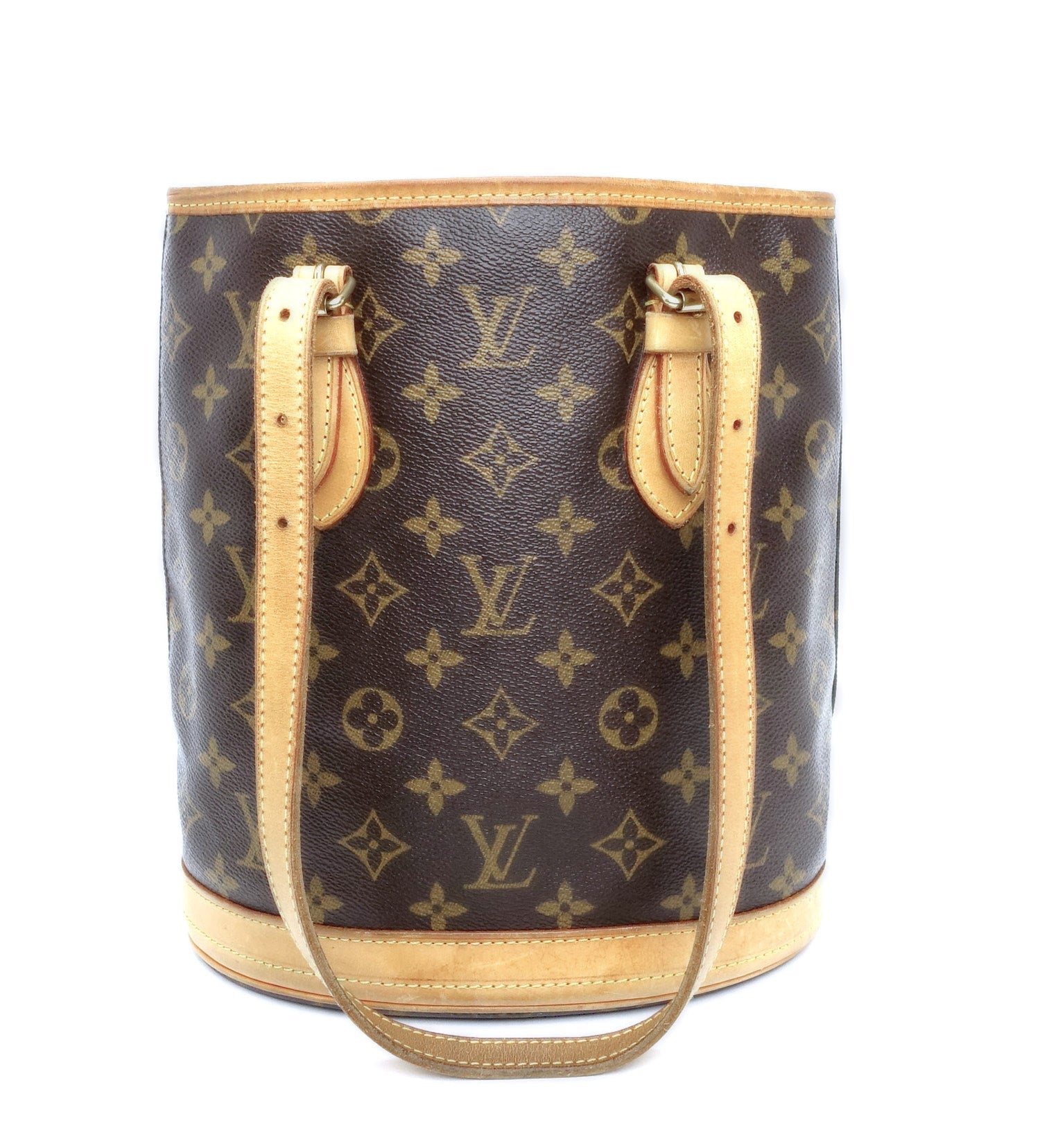 Louis Vuitto Petit Bucket Monogram Canvas Shoulder Bag with Pochette Bag