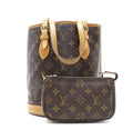 Louis Vuitto Petit Bucket Monogram Canvas Shoulder Bag with Pochette Bag