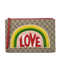 Gucci GG Supreme Rainbow LOVE PVC Clutch Bag