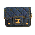 Chanel 23S Denim Quilted Card Holder Shoulder Bag