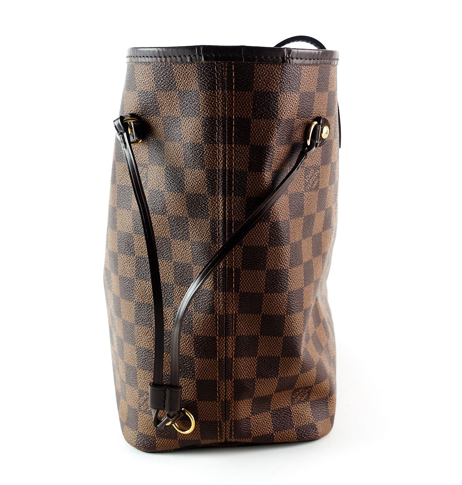 Louis Vuitto Neverfull MM Damier Ebène Canvas Tote Bag with Pouch