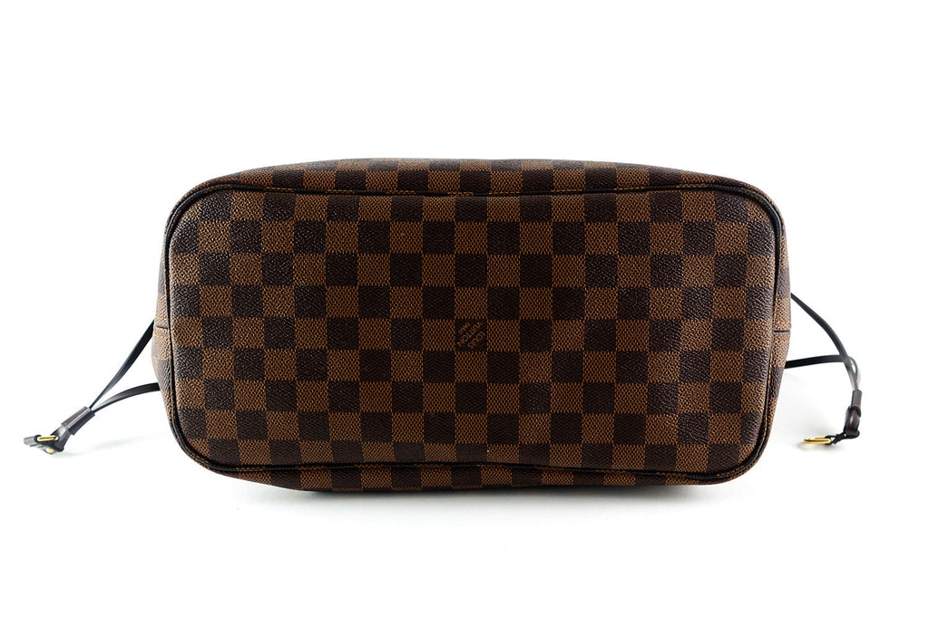 Louis Vuitto Neverfull MM Damier Ebène Canvas Tote Bag with Pouch