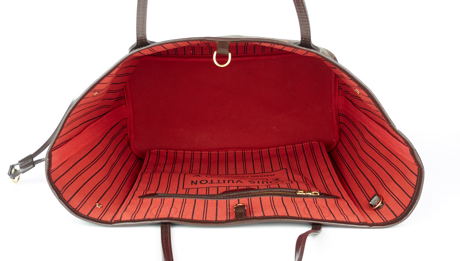 Louis Vuitto Neverfull MM Damier Ebène Canvas Tote Bag with Pouch