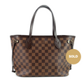 Louis Vuitto Neverfull PM Damier Ebène Canvas Shoulder Bag