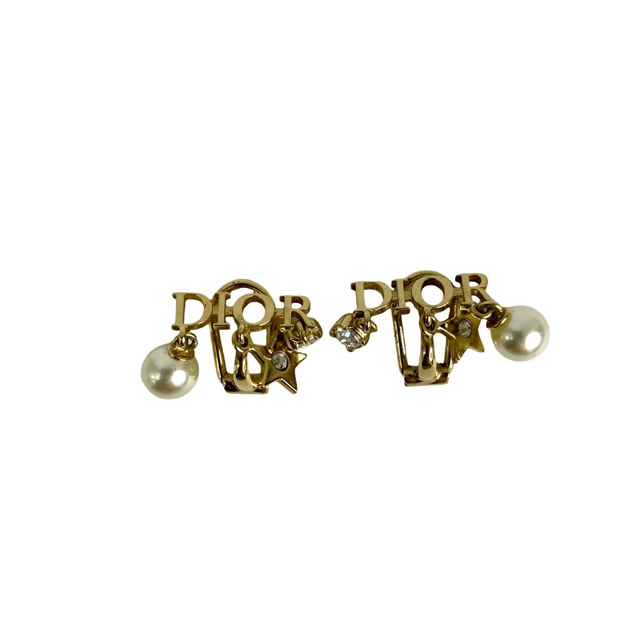 Christian Dior Star Faux Pearl Earrings