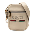 Gucci Logo Print Leather Shoulder Bag